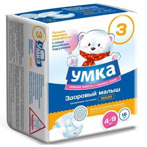 Подгузники Умка Midi, 4-9 кг, 16 шт